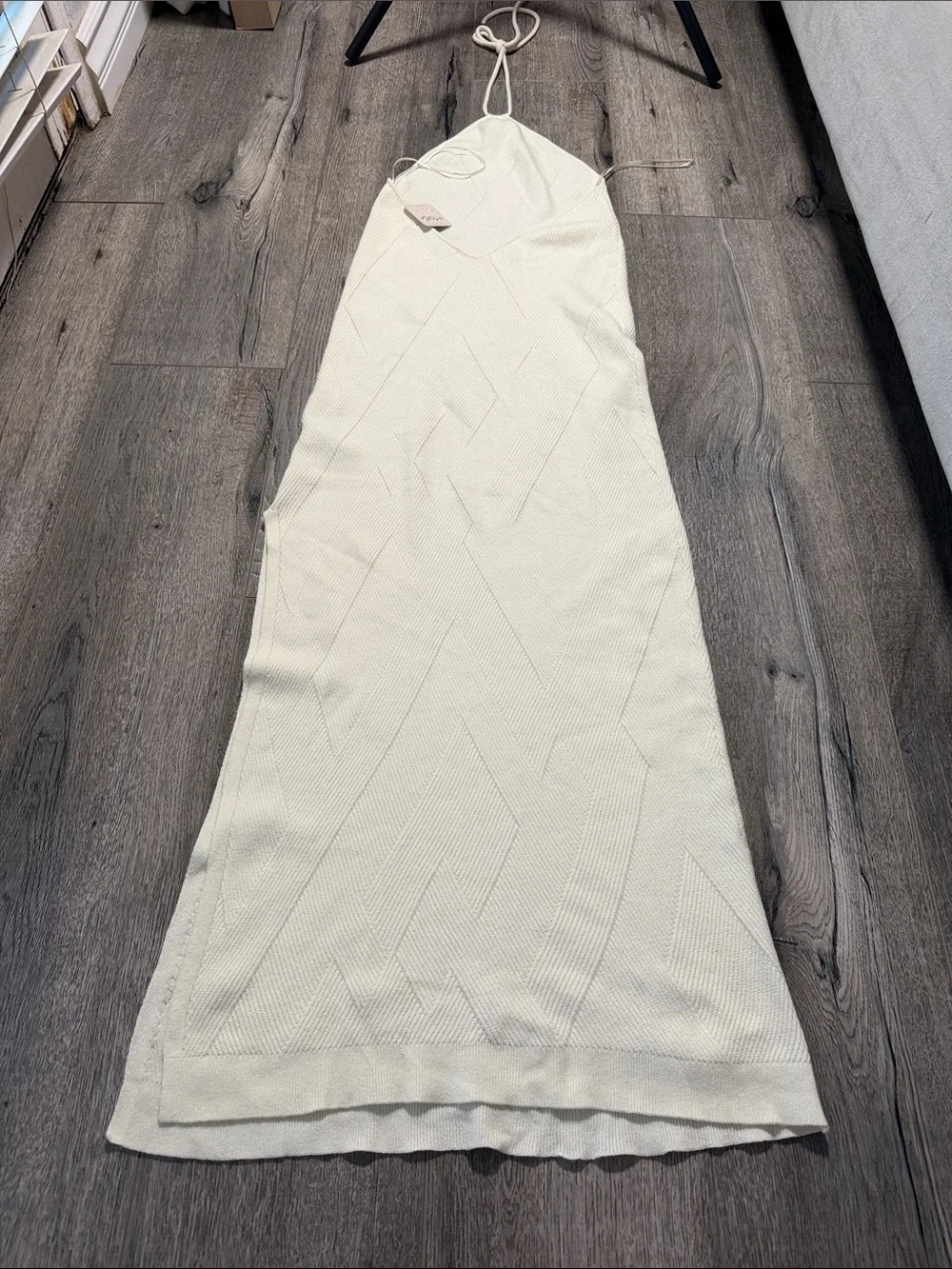 Free People Cream Halter Knit Maxi Dress